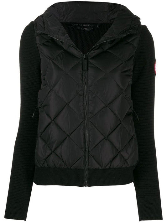 Black Hybridge Quilted Knit Jacket