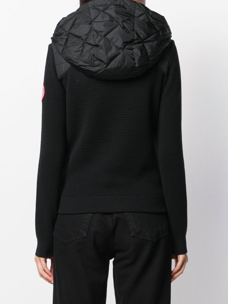 Black Hybridge Quilted Knit Jacket