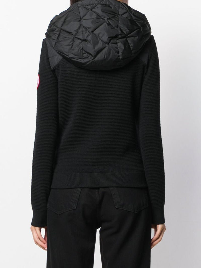Black Hybridge Quilted Knit Jacket