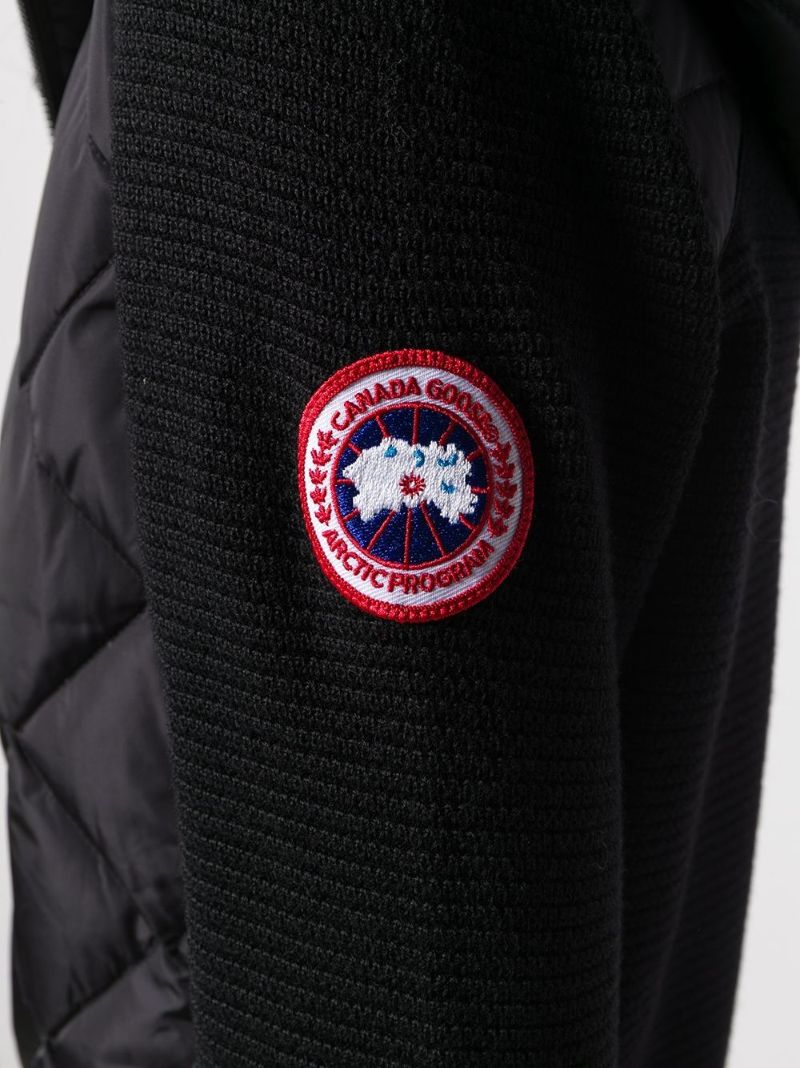 Black Hybridge Quilted Knit Jacket