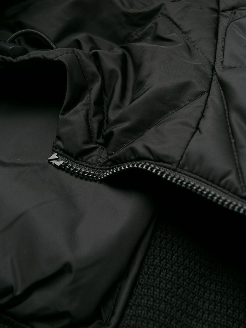 Black Hybridge Quilted Knit Jacket