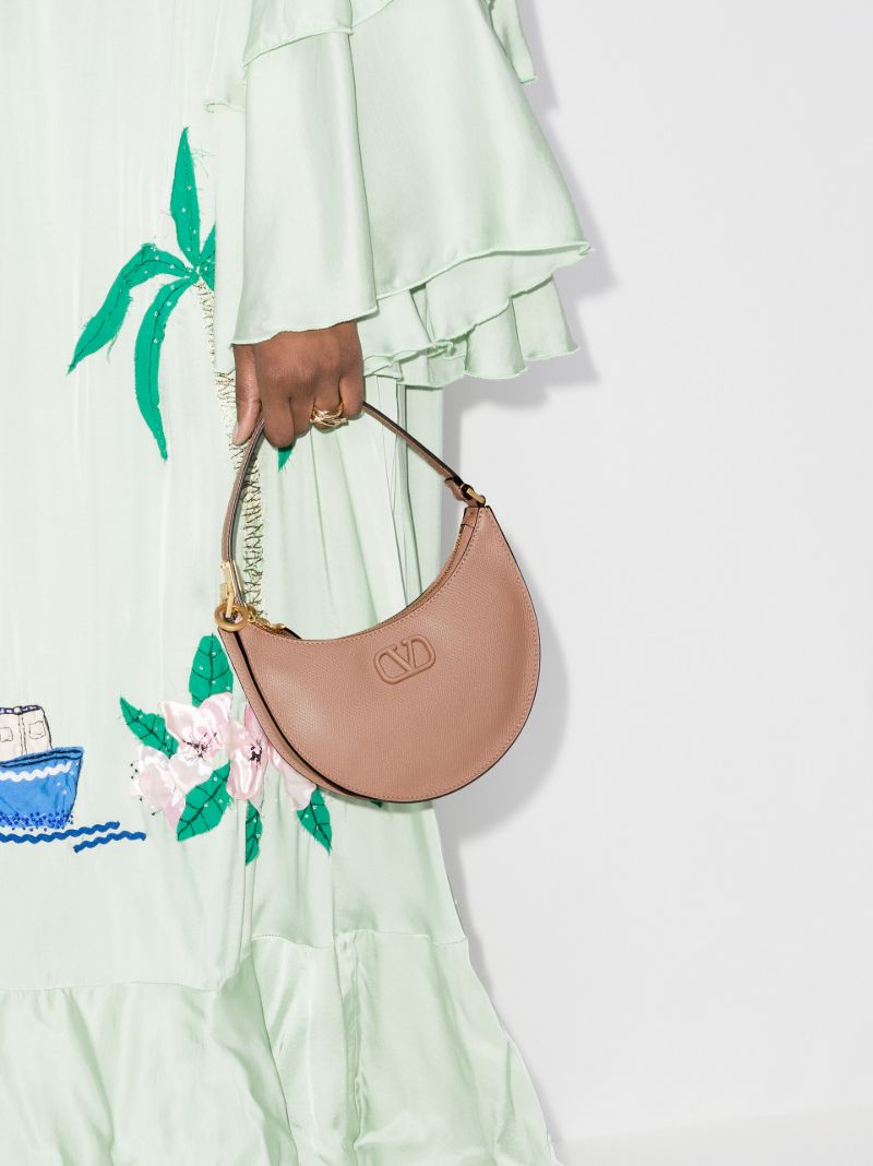 Neutral Vlogo Signature Mini Leather Shoulder Bag