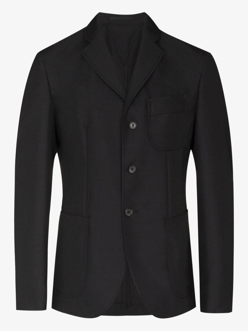Medusa Biggie Single-breasted Cotton Blazer