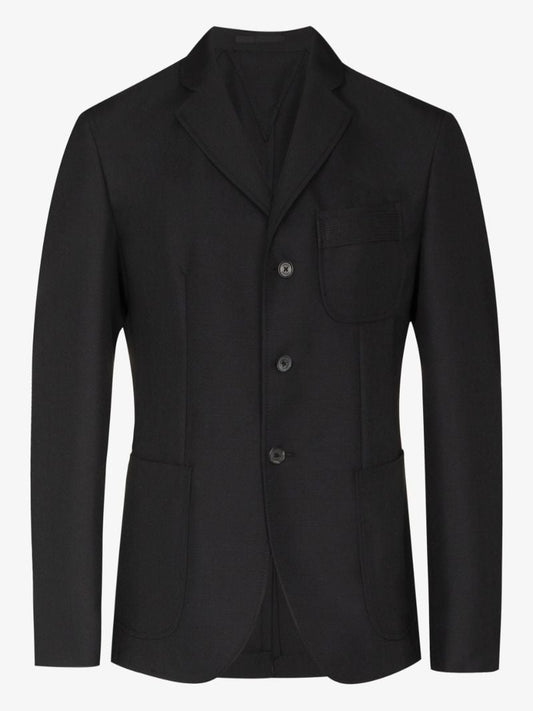 Medusa Biggie Single-breasted Cotton Blazer