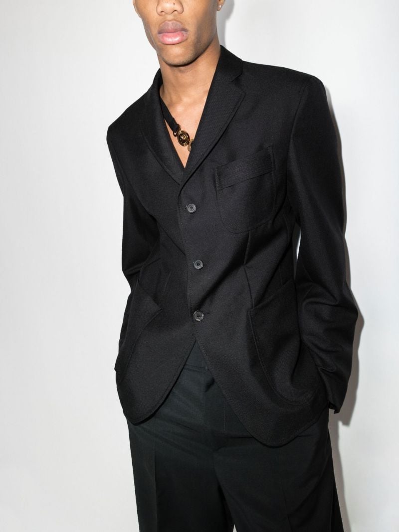 Medusa Biggie Single-breasted Cotton Blazer