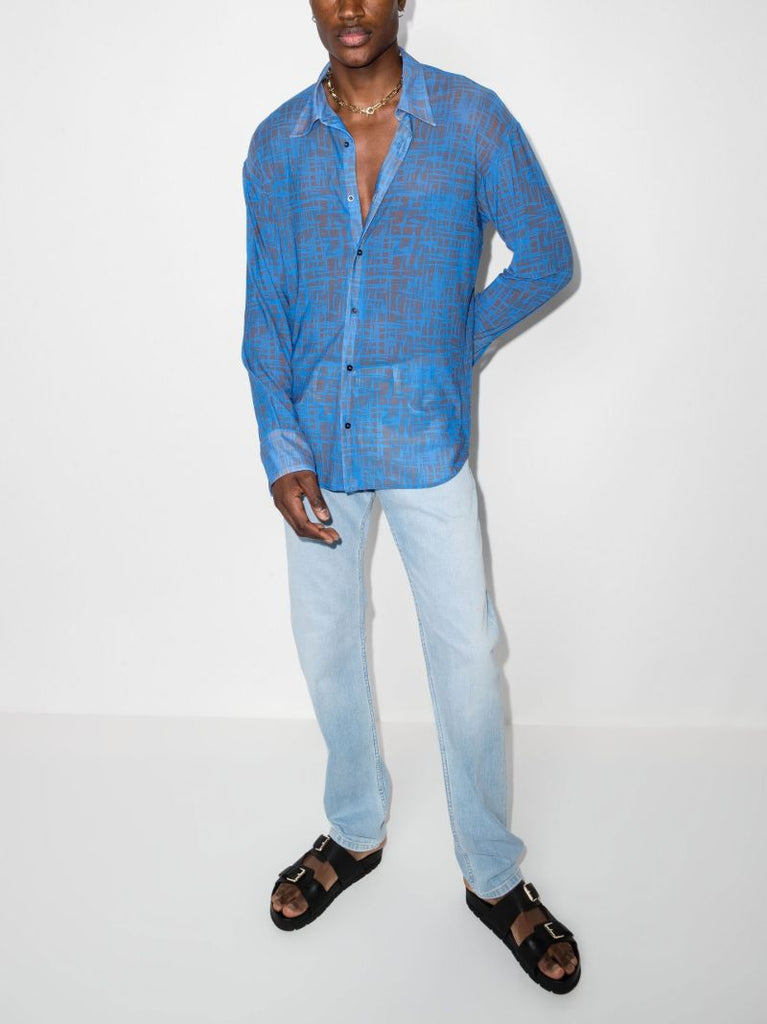 Blue Straight Leg Jeans