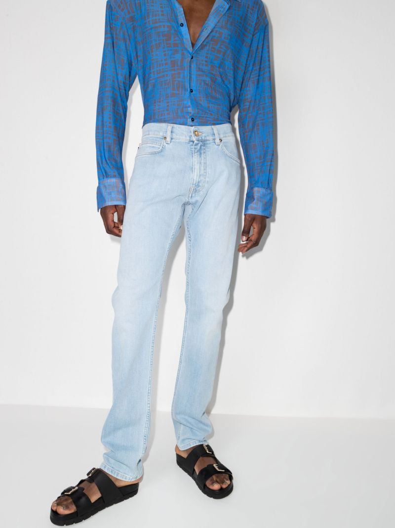 Blue Straight Leg Jeans