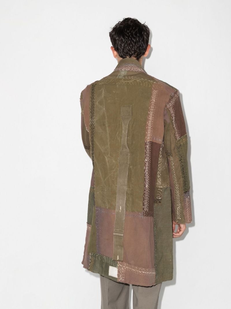 Brown Rufus Single-breasted Patchwork Coat