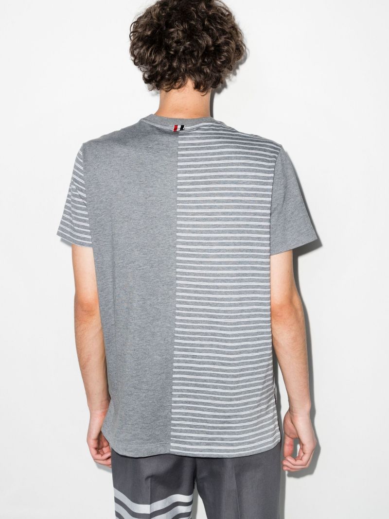 Striped Panel Cotton T-shirt
