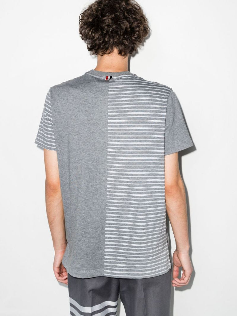 Striped Panel Cotton T-shirt