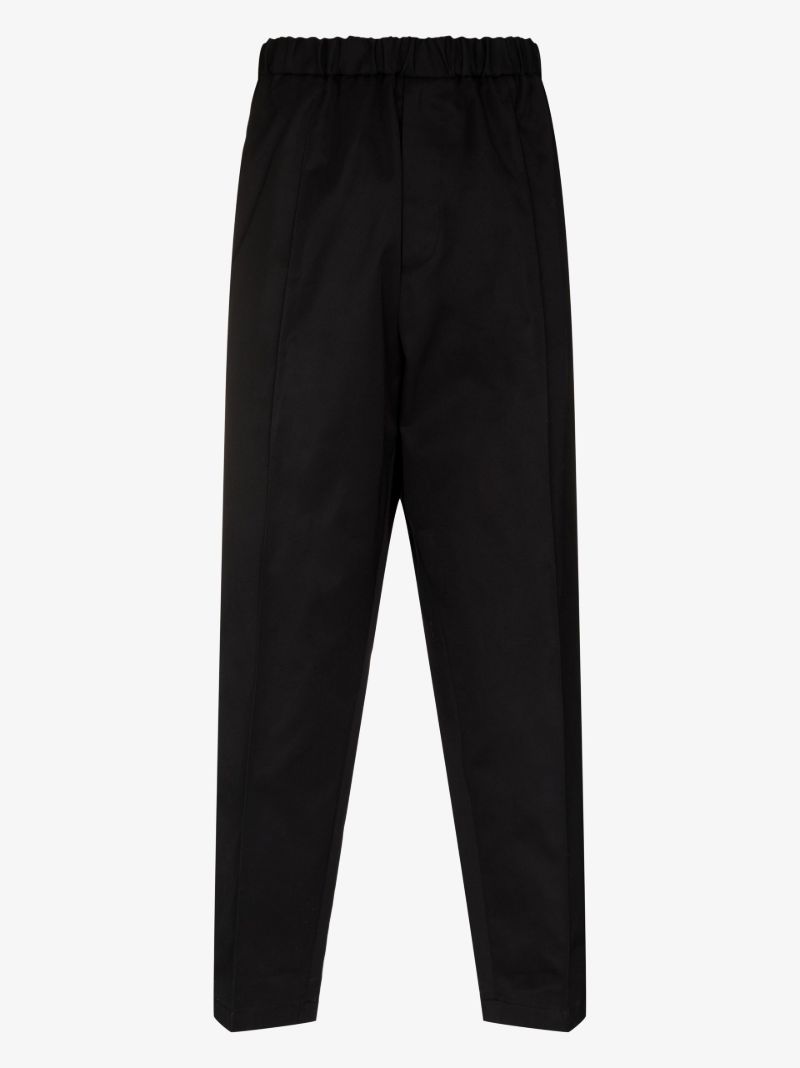 Black Cotton Twill Trousers