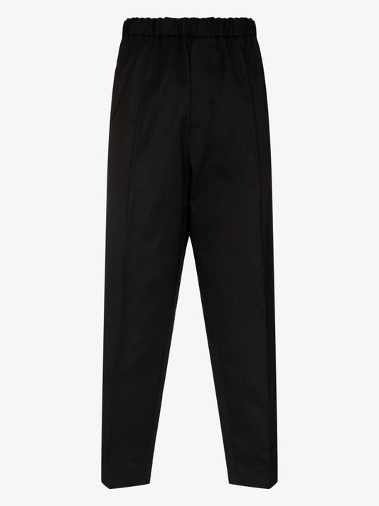 Black Cotton Twill Trousers