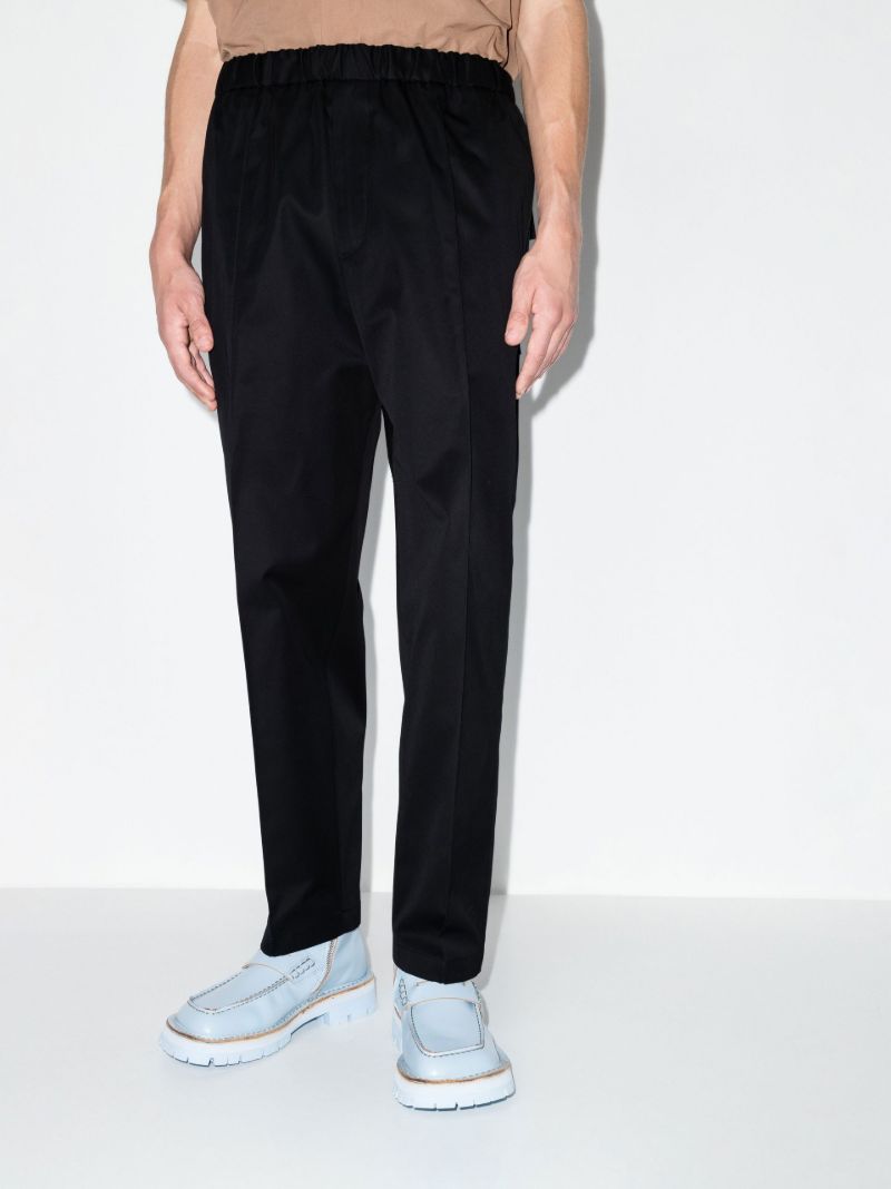 Black Cotton Twill Trousers