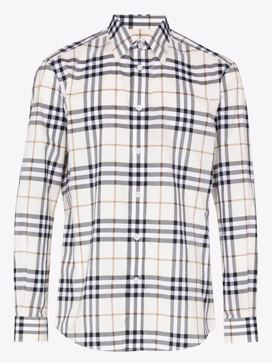Neutral Checked Cotton Shirt