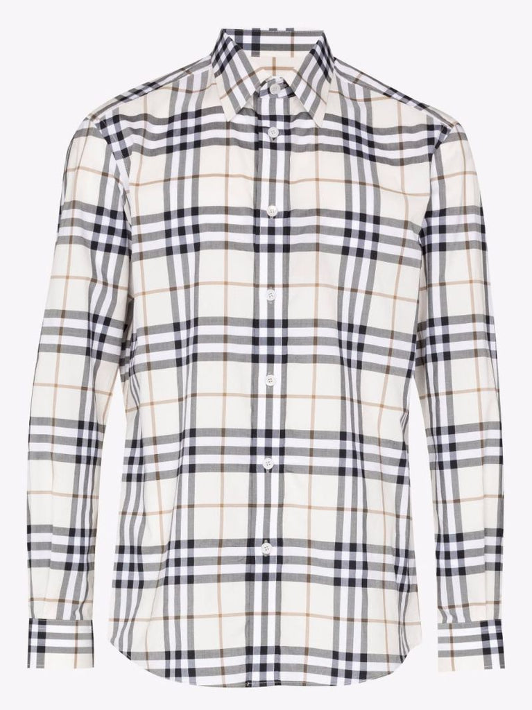 Neutral Checked Cotton Shirt