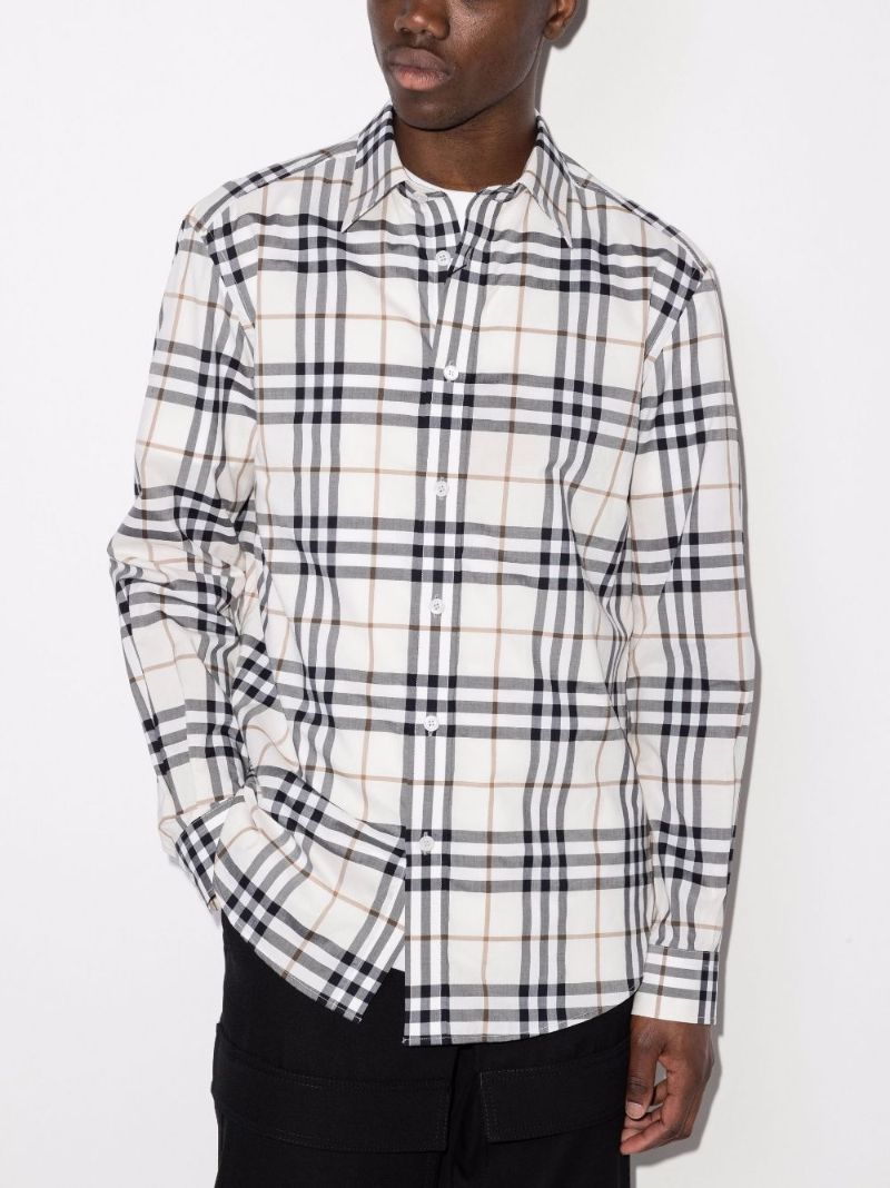 Neutral Checked Cotton Shirt