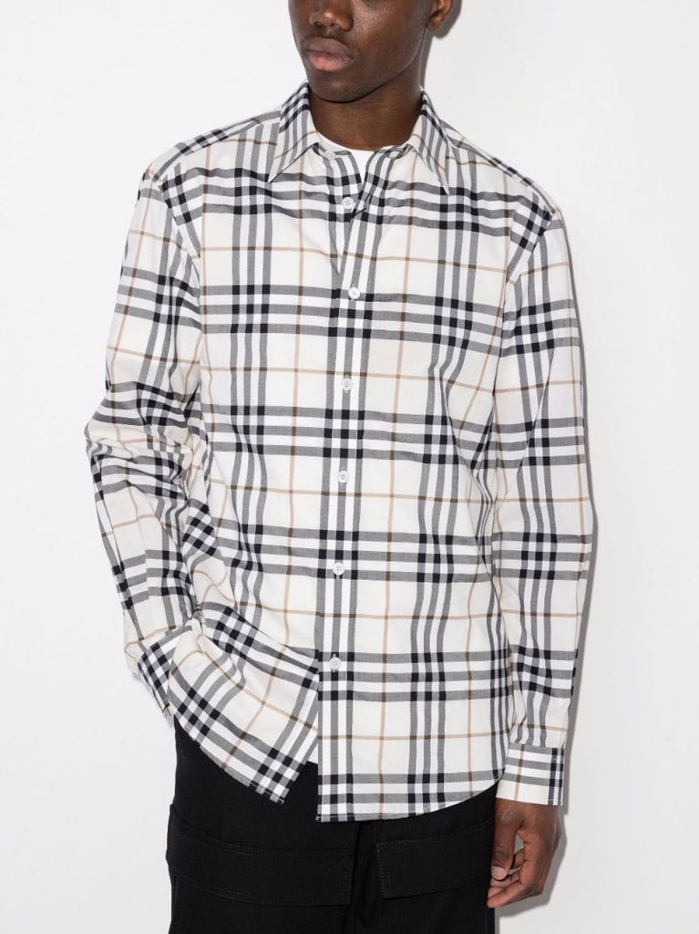 Neutral Checked Cotton Shirt