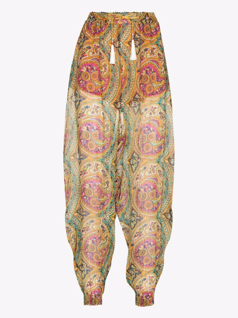 Paisley-print Tapered Trousers
