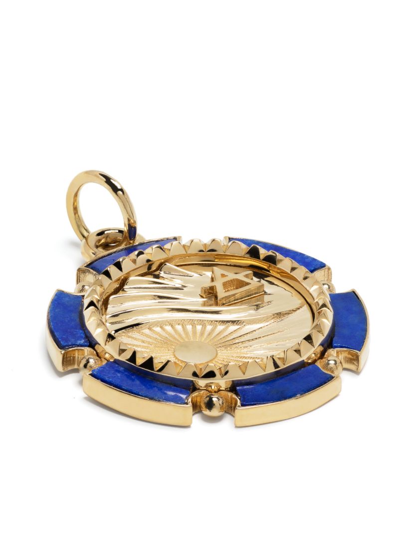 18k Yellow Gold Air Astrology Lapis Lazuli Charm