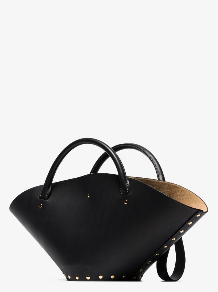 Black Sombrero Small Leather Top Handle Bag