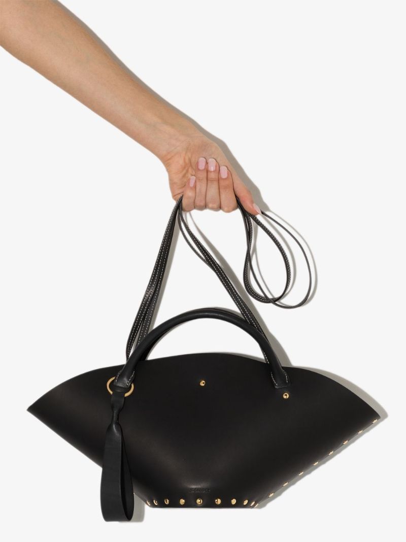 Black Sombrero Small Leather Top Handle Bag