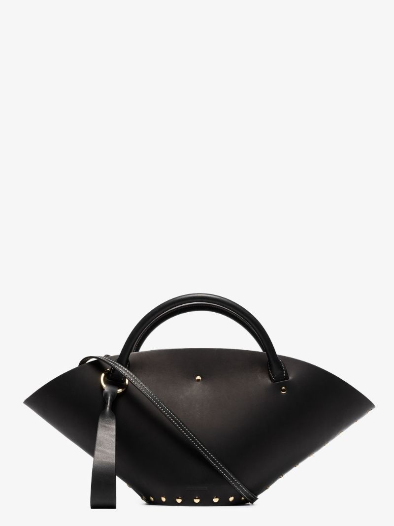 Black Sombrero Small Leather Top Handle Bag