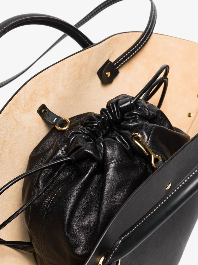 Black Sombrero Small Leather Top Handle Bag