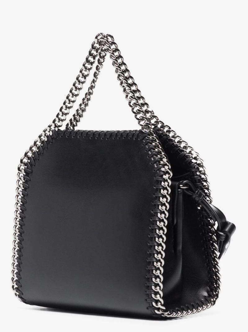 Black Falabella Small Faux Leather Tote Bag