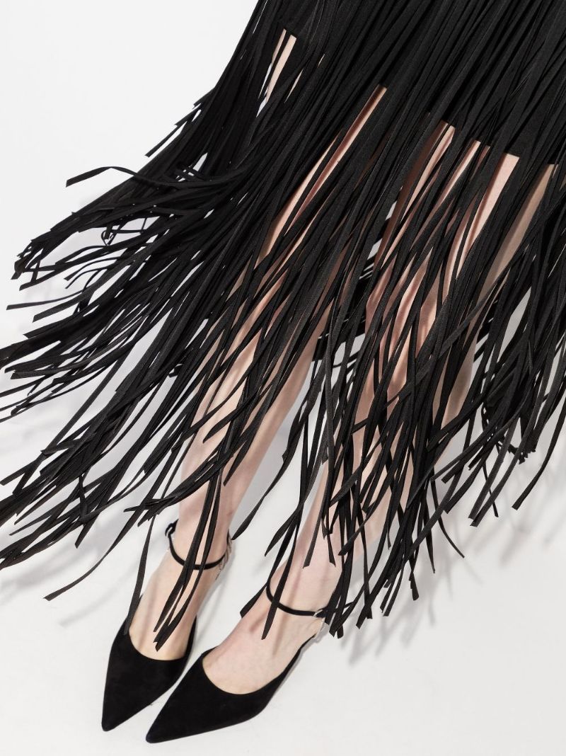 Fringed Midi Skirt