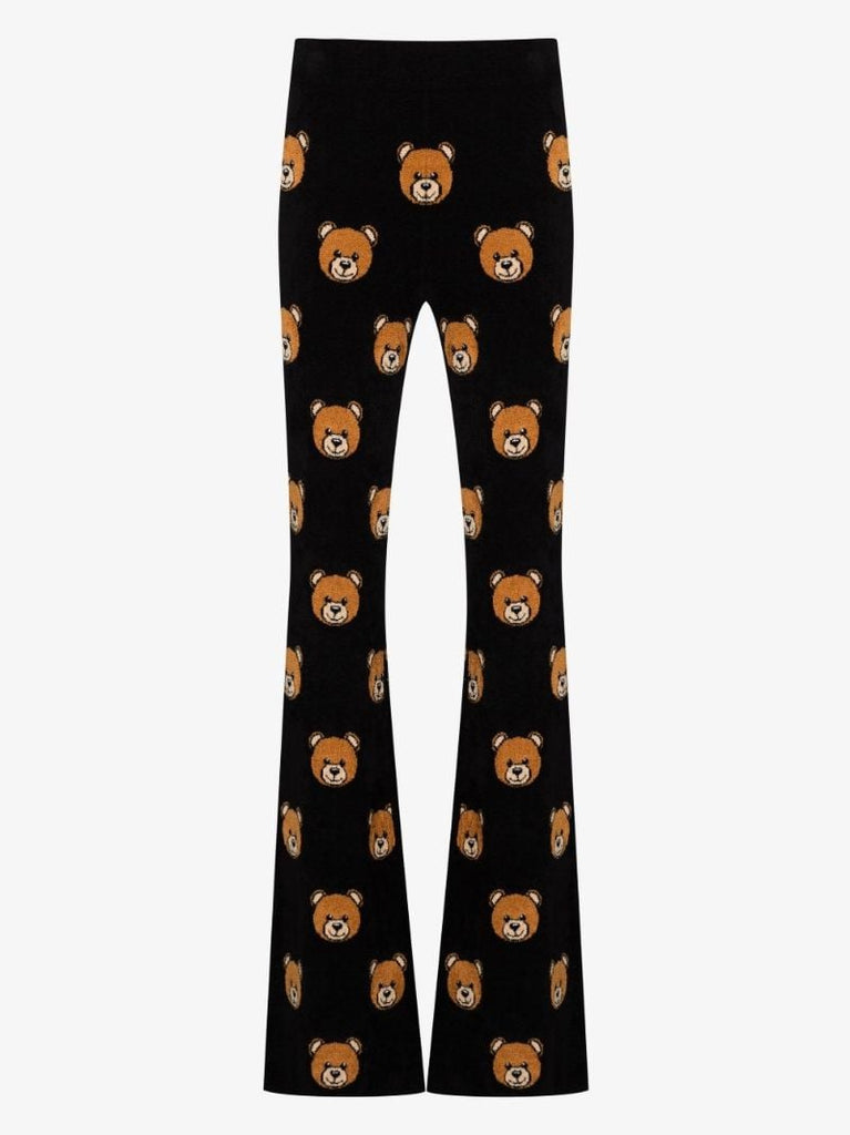 Teddy Print Flared Trousers