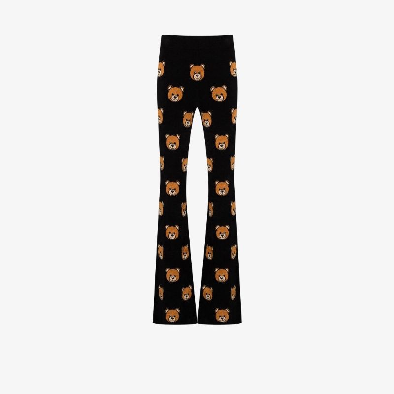 Teddy Print Flared Trousers