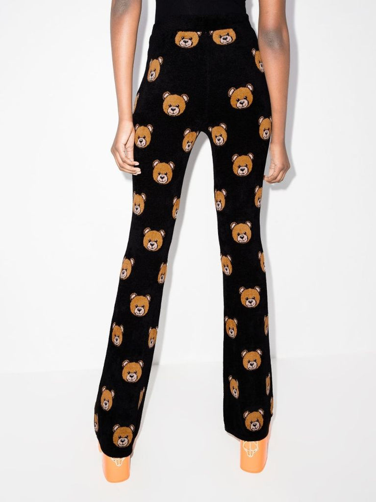 Teddy Print Flared Trousers