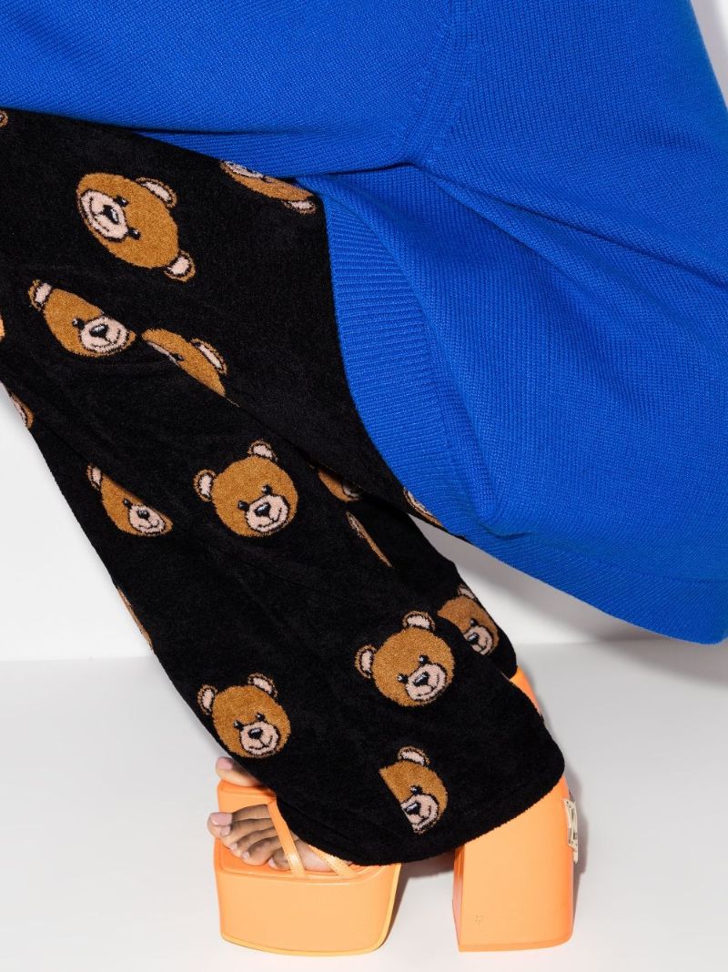 Teddy Print Flared Trousers