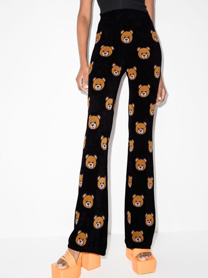 Teddy Print Flared Trousers
