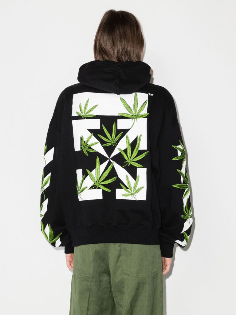 Black Weed Arrows Cotton Hoodie