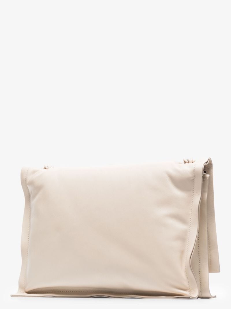 Neutral Viva Bow Leather Shoulder Bag