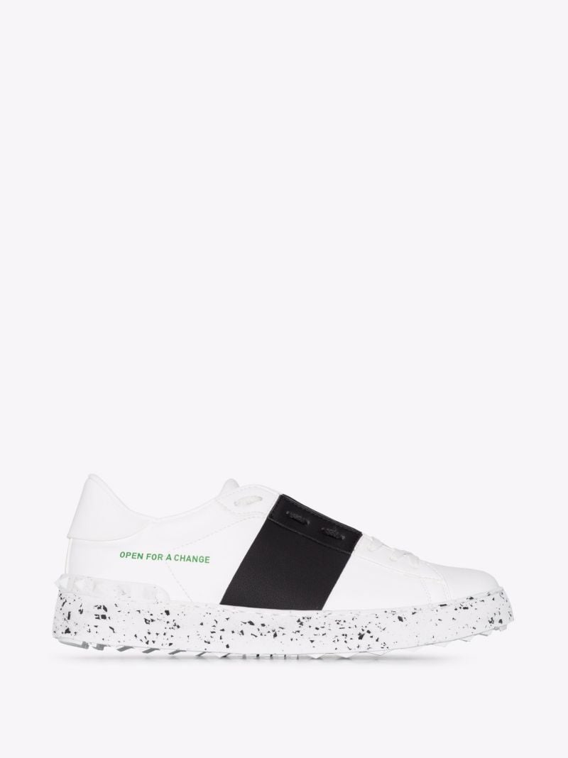 White Low Top Faux Leather Sneakers