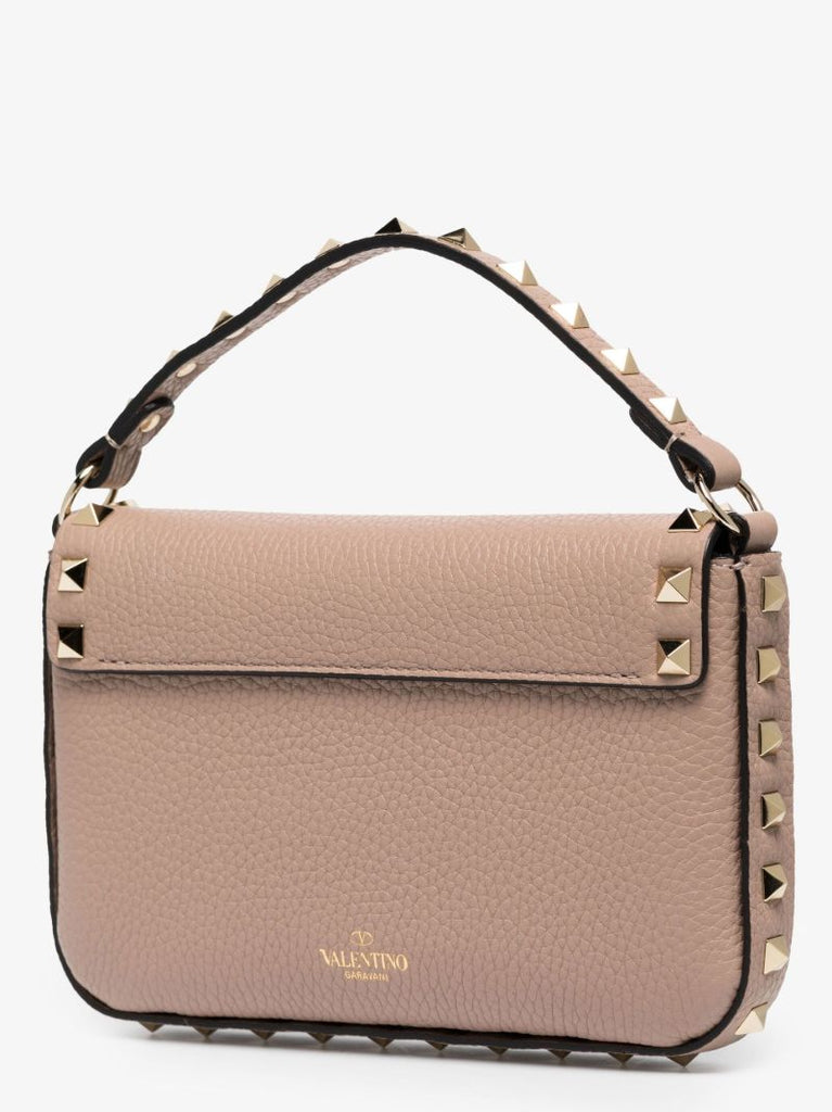 Neutral Rockstud Mini Leather Cross Body Bag