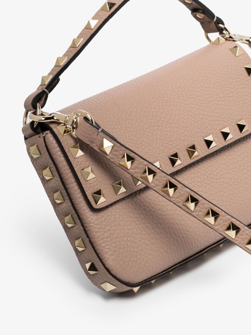 Neutral Rockstud Mini Leather Cross Body Bag