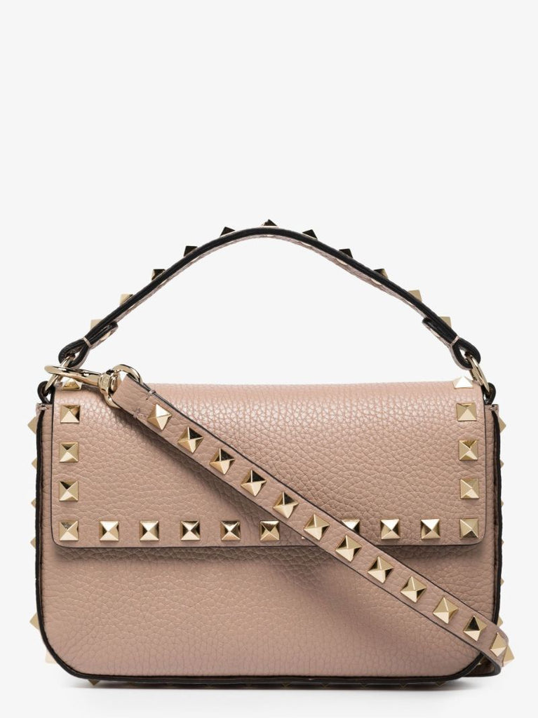 Neutral Rockstud Mini Leather Cross Body Bag