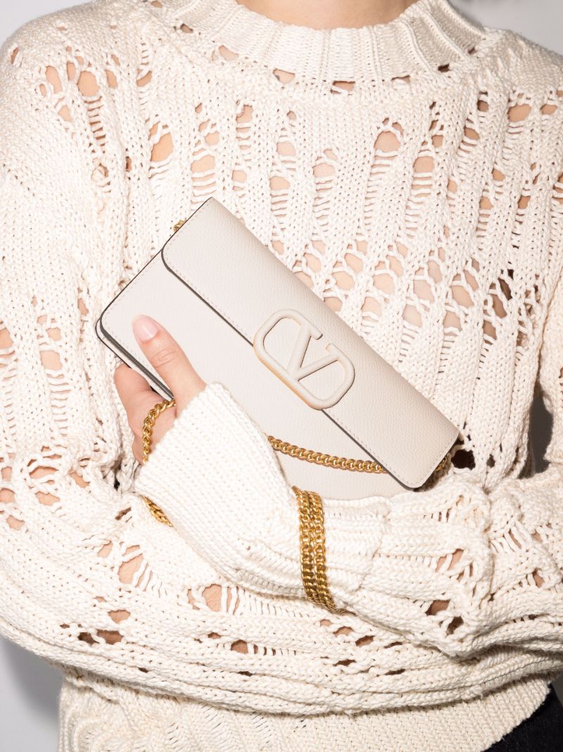 Neutral Vlogo Signature Leather Chain Wallet