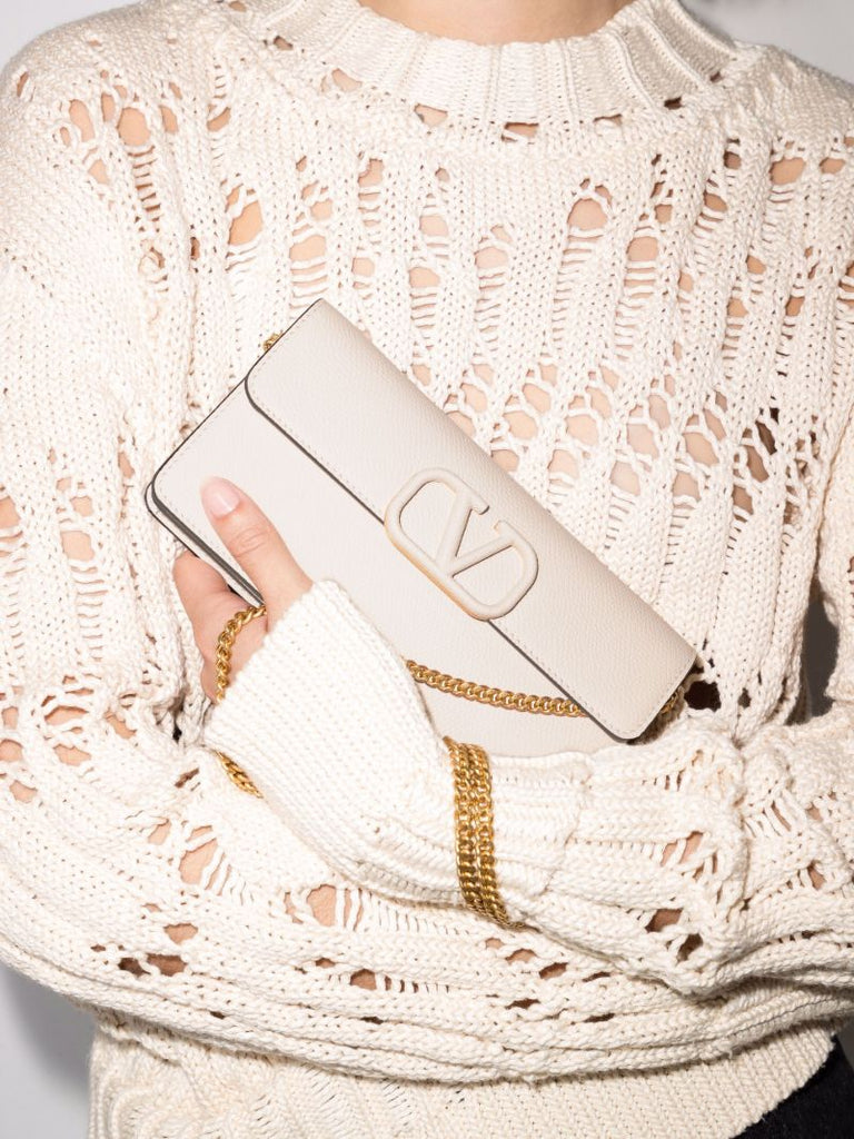 Neutral Vlogo Signature Leather Chain Wallet