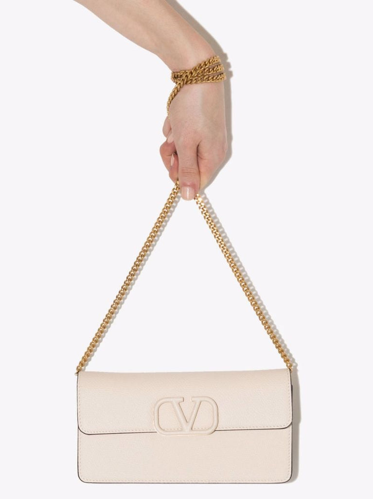Neutral Vlogo Signature Leather Chain Wallet