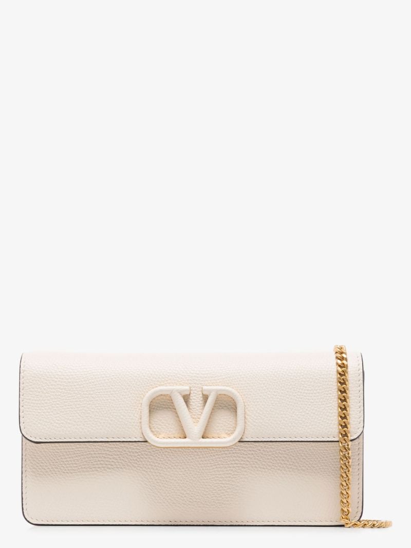 Neutral Vlogo Signature Leather Chain Wallet