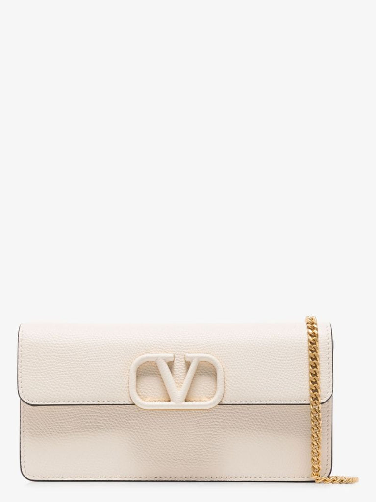 Neutral Vlogo Signature Leather Chain Wallet