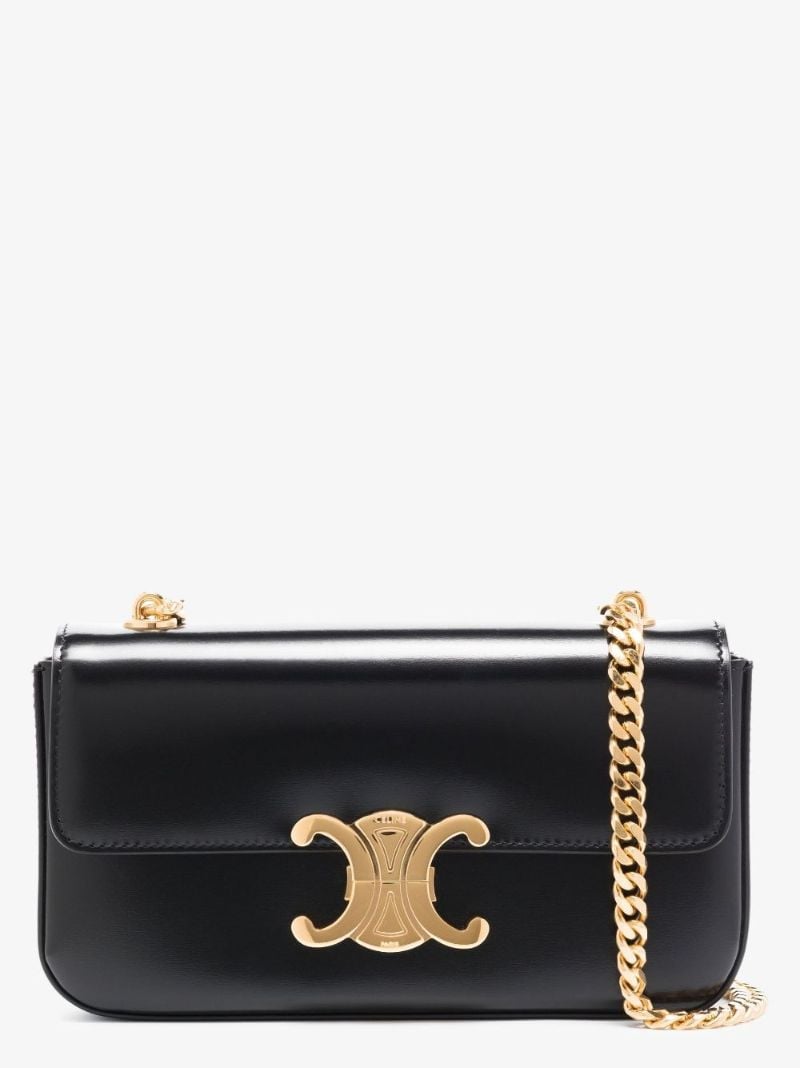Black Teen Triomphe Leather Shoulder Bag