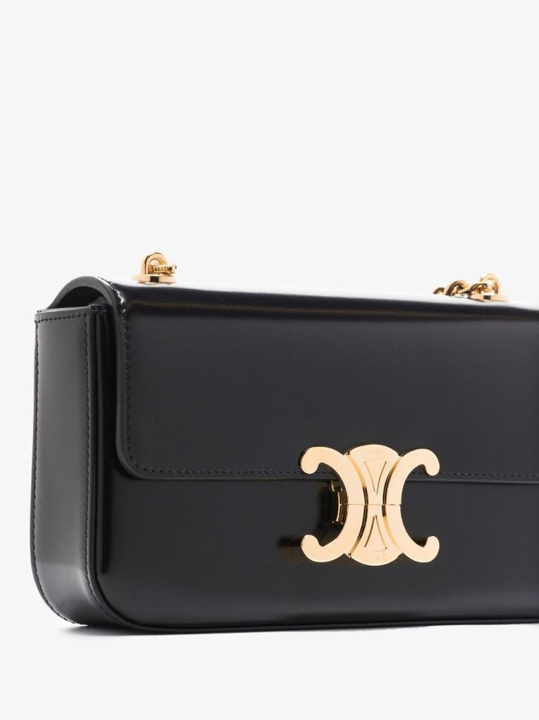 Black Teen Triomphe Leather Shoulder Bag