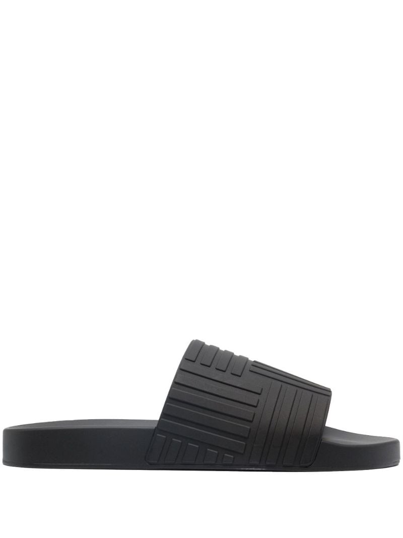 Black Slider Rubber Sandals