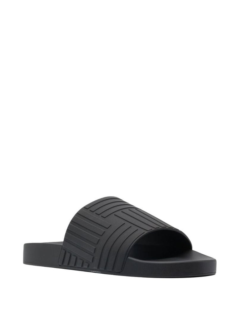 Black Slider Rubber Sandals