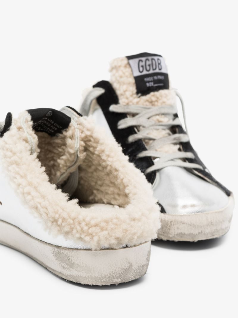 Silver Super-star Sabot Leather Sneakers